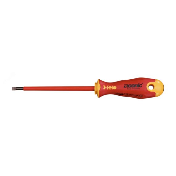 Отвертка диэлектрическая Ergonic плоская шлицевая 3,5X0,6X100 Felo 41303590