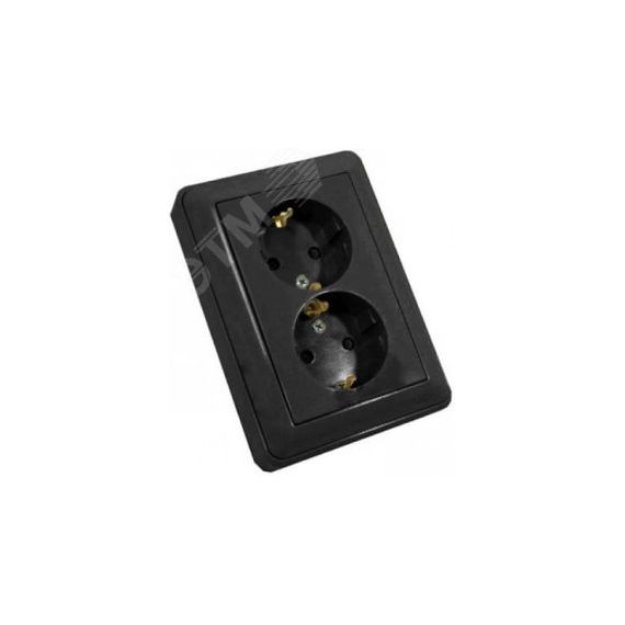 Розетка В59 СУ С ЗК 2 Я черный бархат SE (Systeme) RS16-255-68