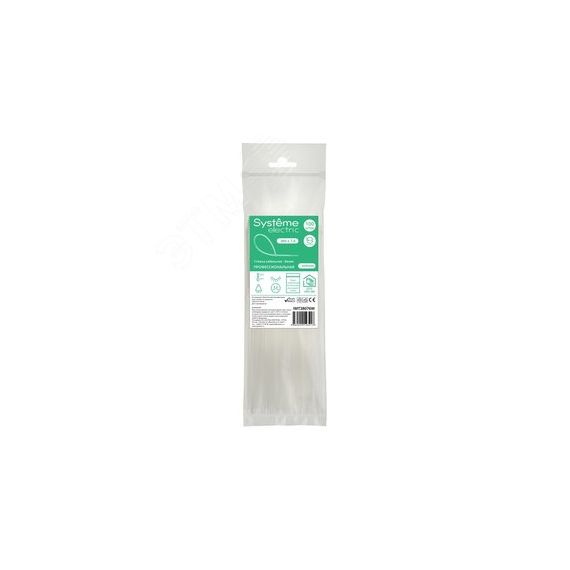 Стяжка кабельная MultiSet 380х7.6 Белая (100шт) SE (Systeme) IMT38076W