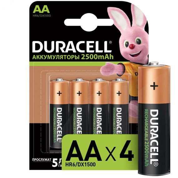 Аккумулятор HR6-4BL 2400mAh/2500mAh предзаряженный (4/40/15000) Duracell Б0014863