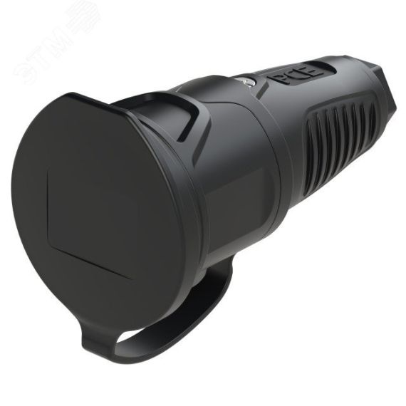 Розетка каб 16A/250V/2P+E/IP54 с черным крышкой и корпусом, маркер черный PCE 2511-ss