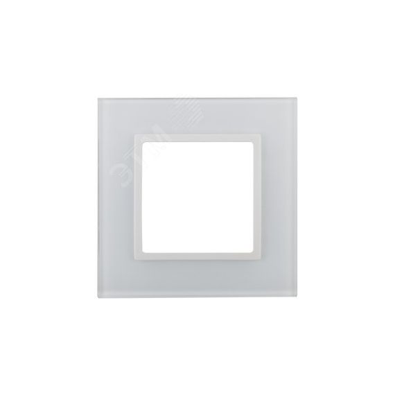 Рамка для розеток и выключателей Elegance 14-5101-01 на 1 пост, стекло, Эра Elegance, белый+белый ЭРА Б0059166