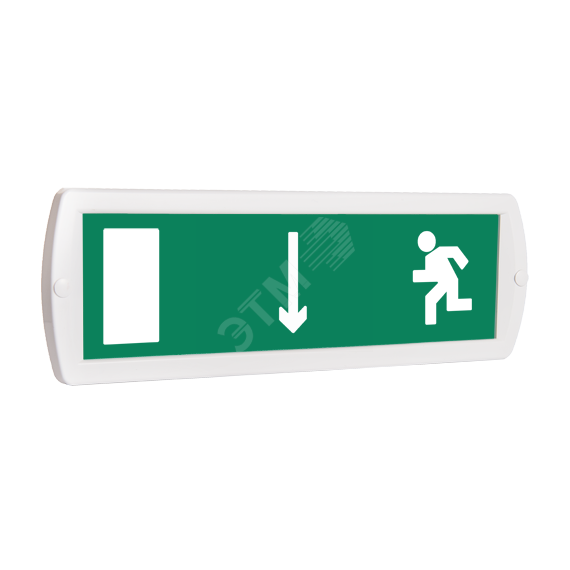 Оповещатель охранно-пожарный комбинированный Т 24-З (звуковой) Человек влево стрелка вниз в дверь (зеленый фон) SLT Т 24-З Чел влево стр вниз в дверь