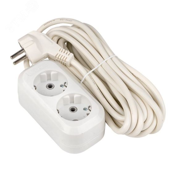 Удлинитель Эксперт 2 гнезда шнур 5м 16А/3.5кВт с заземлением ПВС 3х1 EKF UBA16-310-2-05