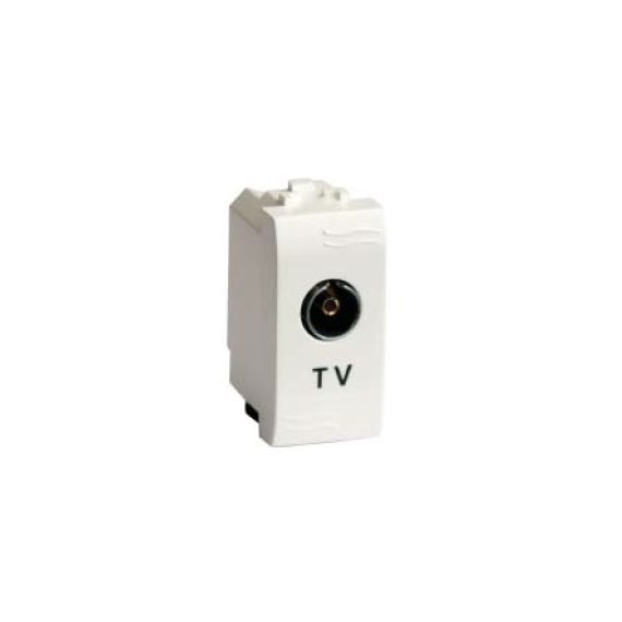 TV розетка с согласующим сопротивлением (универсальная), черная, 1модуль