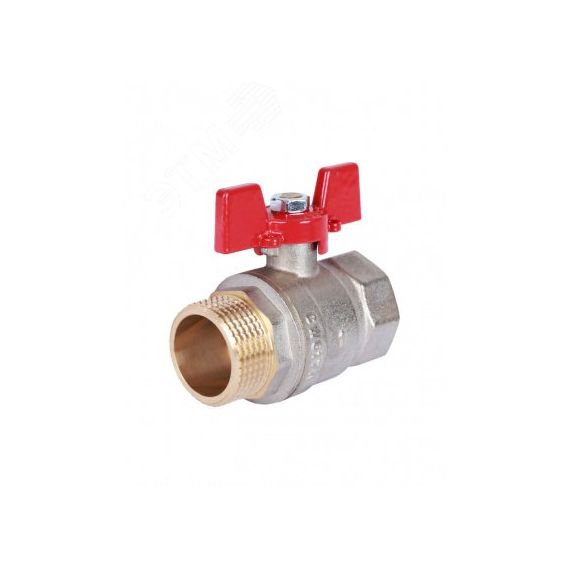 Кран шаровой 1 ВН/НР, ручка бабочка Rommer RBV-0004-0210225