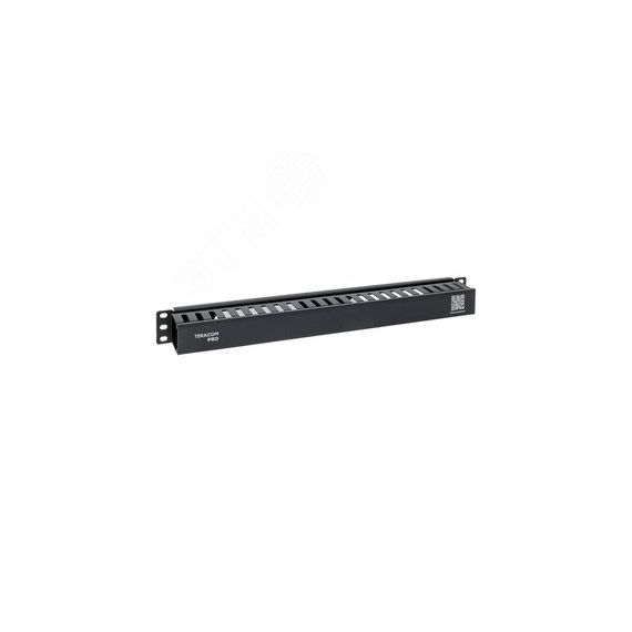 Органайзер кабельный TERACOM PRO с крышкой 19'' 1U пластиковый черный EKF TRP-1CORF-PL-BK