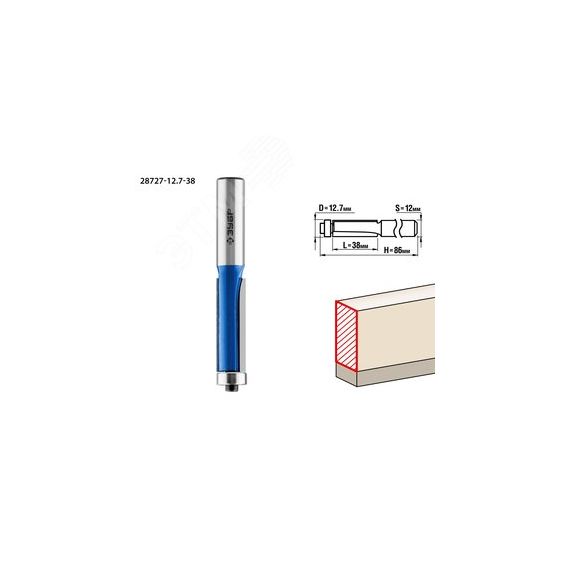 Фреза кромочная с нижним подшипником 12.7x38мм, хвостовик 12мм ЗУБР 28727-12.7-38