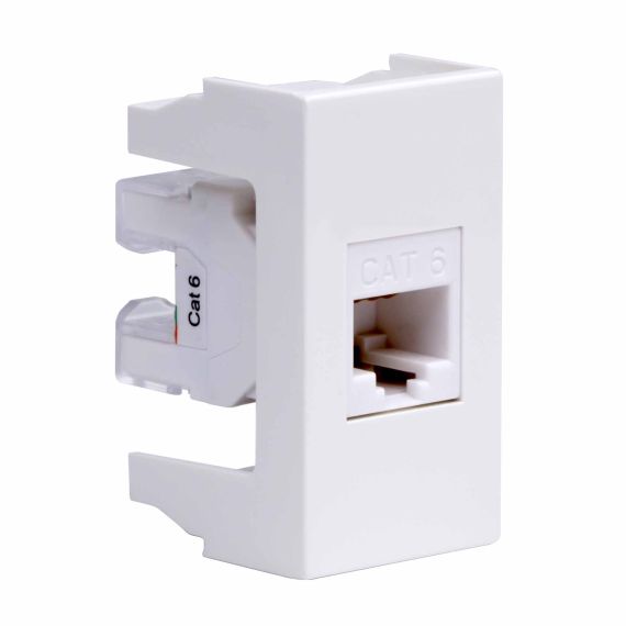 Ком.роз. RJ45 кат.6, 8P8C, Viva, белая, 1мод