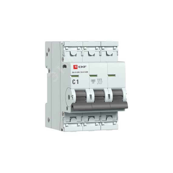 Автоматический выключатель 3P 1А (C) 6кА ВА 47-63N PROxima EKF M636301C
