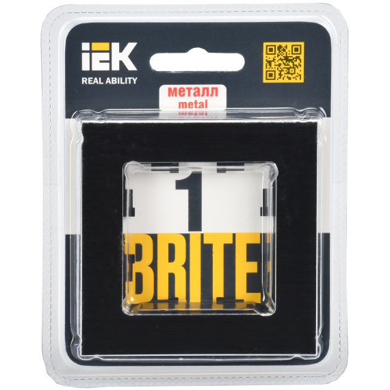 BRITE Рамка 1 -местная РУ-1-1-БрЧ металл черный IEK