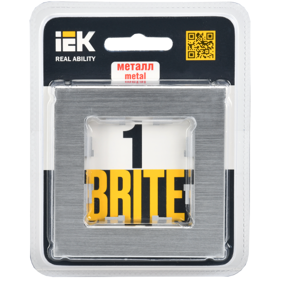 BRITE Рамка 1 -местная РУ-1-1-БрА металл алюминий IEK
