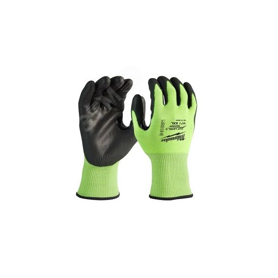 Перчатки защитные Hi-Vis Cut level (Хай Виз Кат Левел) 3/C, XXL/11 Milwaukee 4932478134