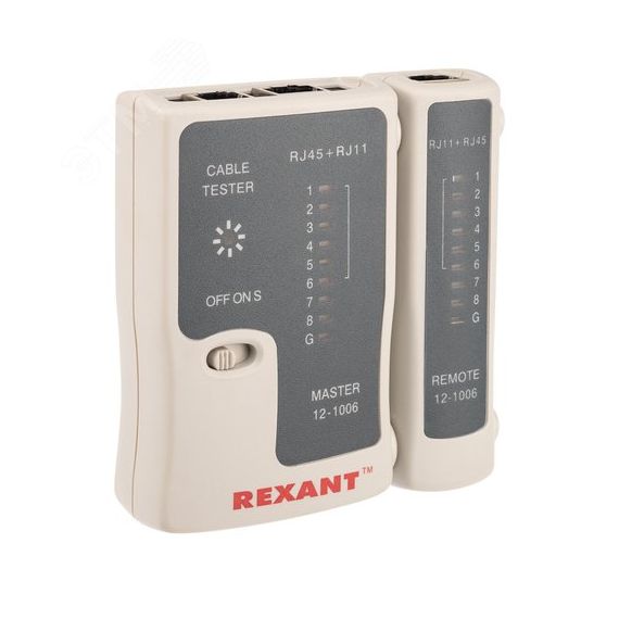 Тестер кабеля RJ-45+RJ-11 468, REXANT 12-1006