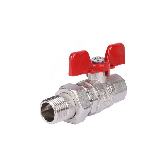 Кран шаровой со сгоном 1/2' ВН ручка бабочка (EPDM) STOUT SVB-1007-000015