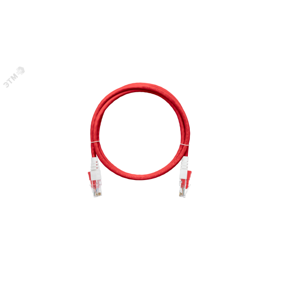 Шнур с замком U/UTP 4 пары Кат.5e 2хRJ45/8P8C T568B 7х0195мм LSZH NIKOMAX/NIKOLAN NMC-PC4UD55B-020-CS-RD