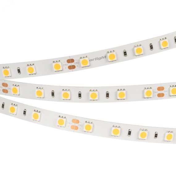 Лента RT-B60-10мм 24V Warm2400 (14.4 W/m, IP20, 5060, 5м) (14.4 Вт/м, IP20) Arlight 018099(2)