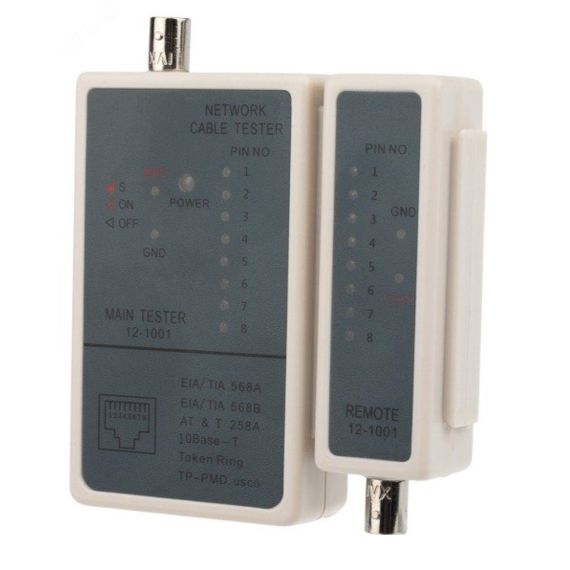 Тестер кабеля RJ-45 + BNC 5248, REXANT 12-1001