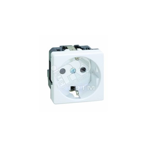 Розетка 2P+E Schuko со шторками, безвинтовой зажим, 16А 250В, S27, сл.кость Simon 27432-62