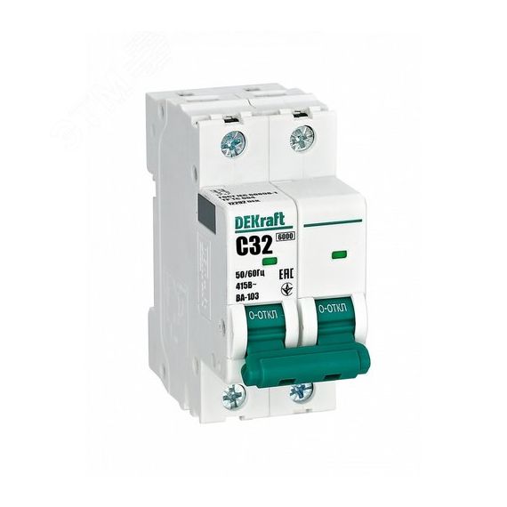 Выключатель автоматический 2Р 32А х-ка C ВА-103 6кА SE (Dekraft) 12292DEK
