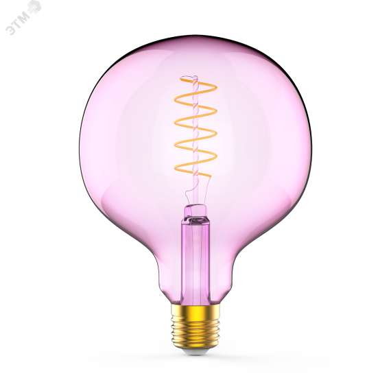Лампа светодиодная филаментная LED 5 Вт 190 лм 1800К AC185-265В E27 шар G125 теплая розовая колба Black Filament Gauss Gauss 1011802105