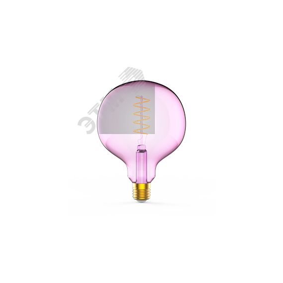 Лампа светодиодная филаментная LED 5 Вт 190 лм 1800К AC185-265В E27 шар G125 теплая розовая колба Black Filament Gauss Gauss 1011802105