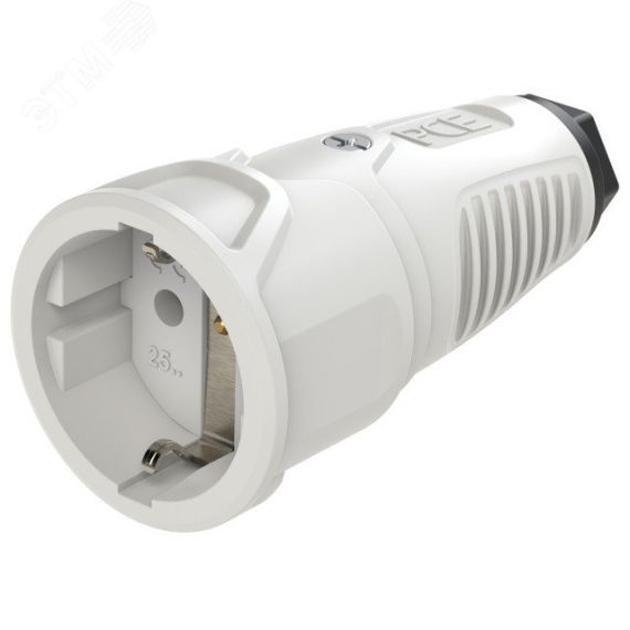 Розетка каб 16A/250V/2P+E/IP20 корпус серый, маркер черный PCE 2510-gs