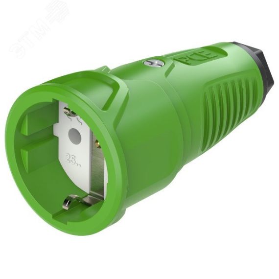 Розетка каб 16A/250V/2P+E/IP20 корпус зеленый, маркер черный PCE 2510-us