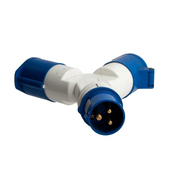 Розетка двухлучевая 1012 2Р+РЕ 16А 220В IP44 EKF ps-1012-16-220