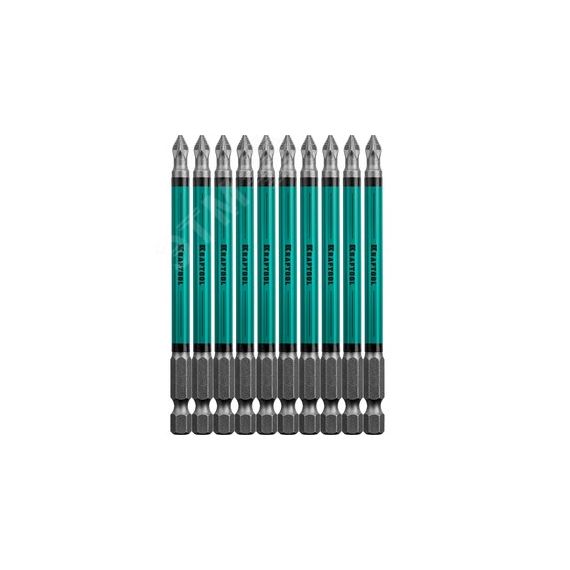 Кованые биты Optimum Line PZ2 100 мм 10 шт KRAFTOOL 26124-2-100-10