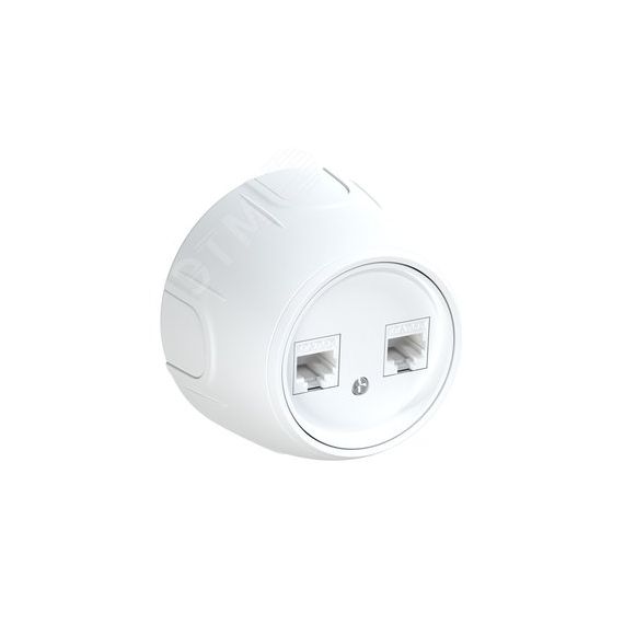Розетка двойная компьютерная RJ45 кат.5e  Rotondo, цвет белый OneKeyElectro 7700891