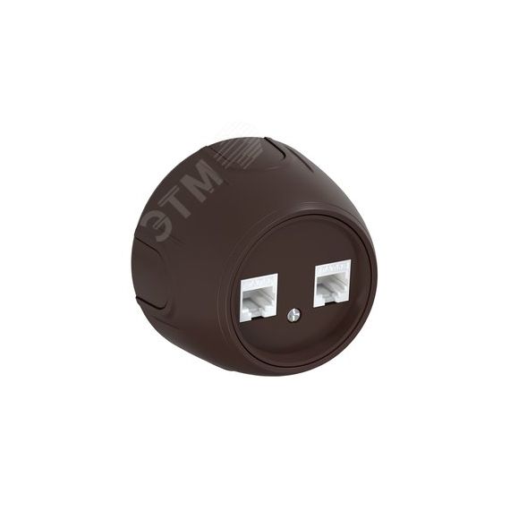 Розетка двойная компьютерная RJ45 кат.5e  Rotondo, цвет коричневый OneKeyElectro 7700893