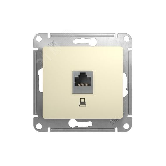 GLOSSA Розетка компьютерная RJ45 категория 5е в рамку бежевая SE (Systeme) GSL000281K