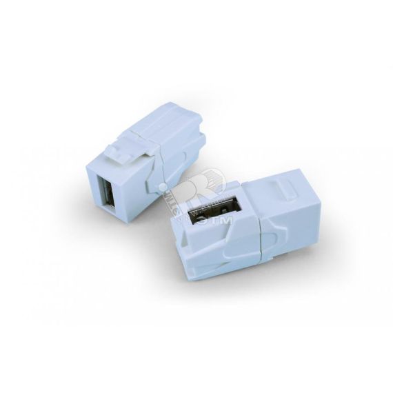 Вставка Keystone Jack проходной адаптер USB 2.0 (Type A) 90град. ROHS черная Hyperline 251218