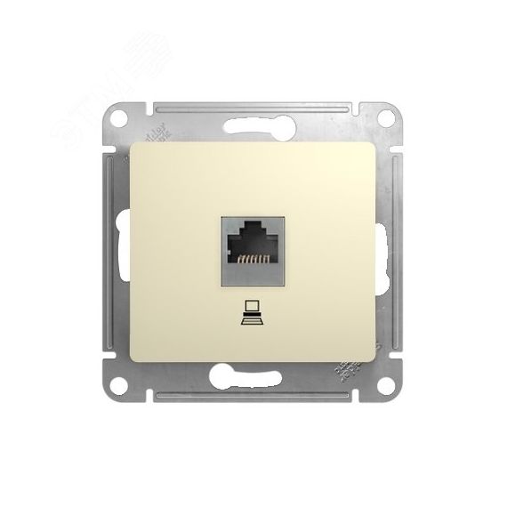 GLOSSA Розетка компьютерная RJ45 категория 5е в рамку бежевая SE (Systeme) GSL000281K