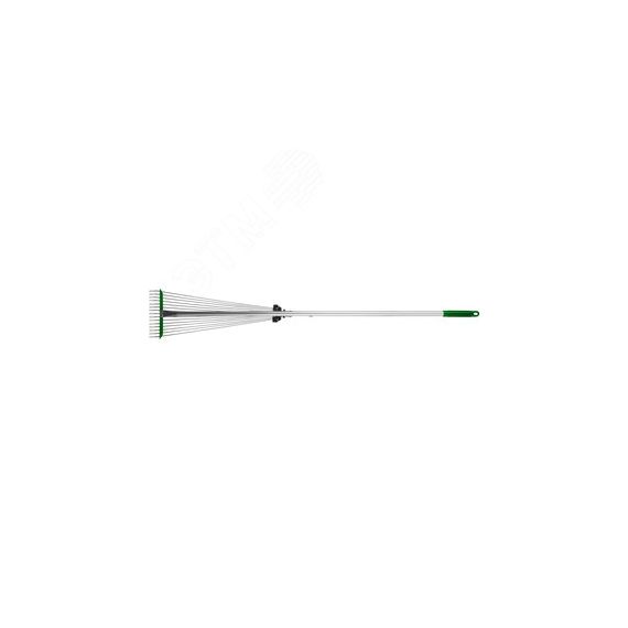 Грабли веерные 170-570 мм стальные регулируемые, алюминиевый черенок 1180 мм РОСТОК 39640