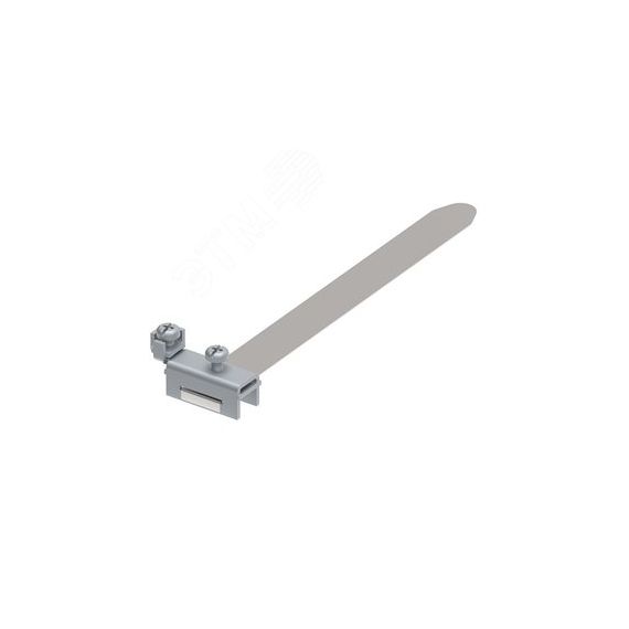 Заземляющая скоба на ленте на трубу Д16-180. Материал - нержавеющая сталь. OSTEC 192943