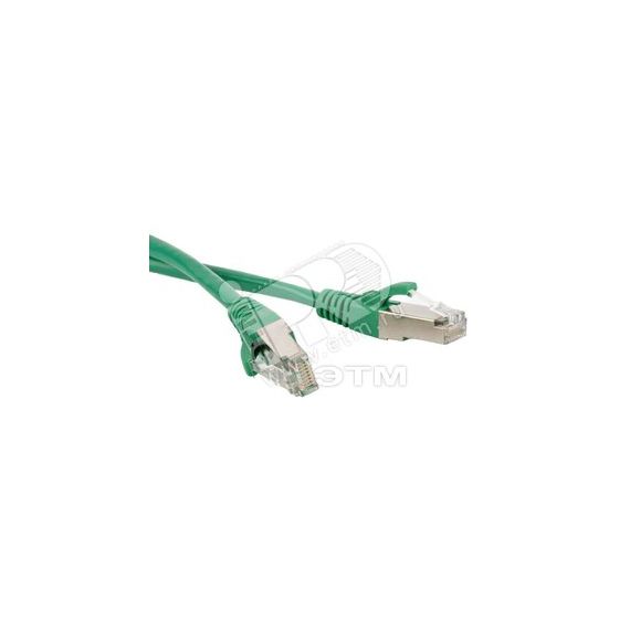 Патч-корд F/UTP экранированный категория 6 LSZH зеленый (2м) Hyperline 230359