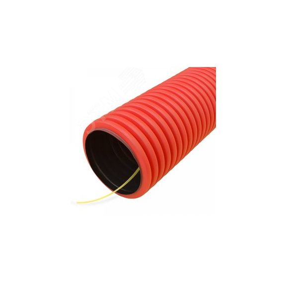 Труба гофрированная двустенная ПНД гибкая тип 750 (SN10) с/з красная д160 (50м/уп) Промрукав PR15.0177