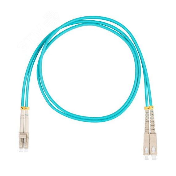 Шнур оптический коммутационный (патч-корд), LC-SC, дуплекс (duplex) OM3, нг(А)-HF, бирюзовый, 7,0 м Datarex DR-220166