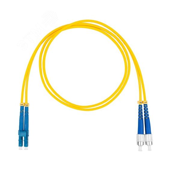 Шнур оптический коммутационный (патч-корд), LC-FC, дуплекс (duplex) OS2, нг(А)-HF, желтый, 15 м Datarex DR-220248