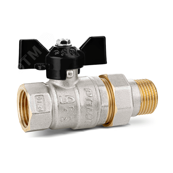 Кран шаровой со сгоном (американка) бабочка ВН/НР Ду20 Ру40 (3/4') LD Pride LD Pride 47.20.В-ГШ.Б