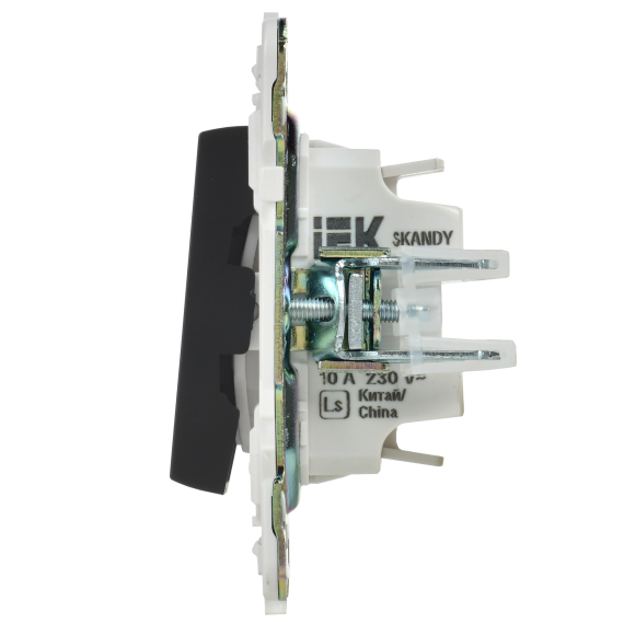 SKANDY Выключатель 1-клавишный проходной с индикацией 10А SK-V08Bl черный IEK