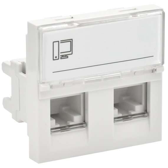 PRIMER РКИ-22-00-П-6 Розетка компьютерная RJ45 UTP кат.6 (2 модуля 2 входа) белая IEK PRIMER РКИ-22-00-П-6 Розетка компьютерная RJ45 UTP кат.6 (2 модуля 2 входа) белая IEK