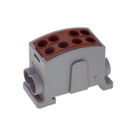Клемма коричневая, 4 подключения 2,5-25мм 1000V 125А INPIN HL35/251P2WBN