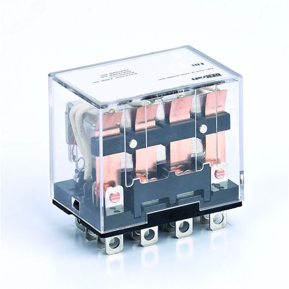 Промежуточное реле 4 конт. с LED инд. 10А 12В DC ПР-102 SE (Dekraft) 23936DEK
