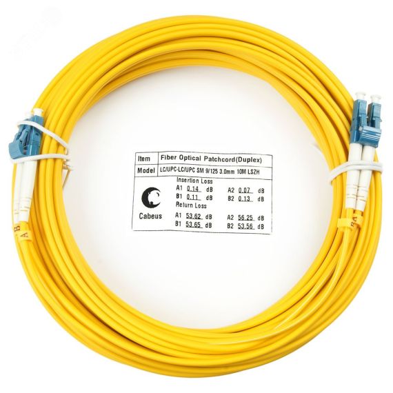 Шнур оптический duplex 15м LC-LC 9/125 sm LSZH Cabeus FOP(d)-9-LC-LC-15m