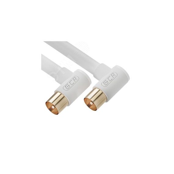 Кабель антенный TV M на TV M, 5 м., угловой, коаксиальный, белый Greenconnect GCR-52335