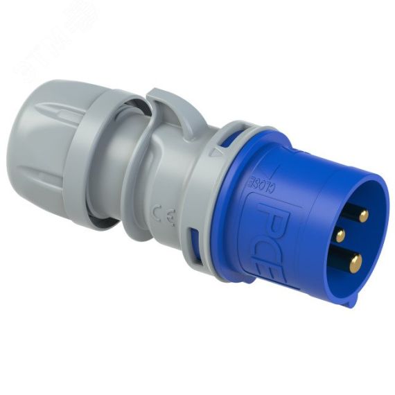 Вилка кабельная 32А/230V/1P+N+E/IP44  с           безвинтовыми клеммами (PCE) PCE 023-6tt