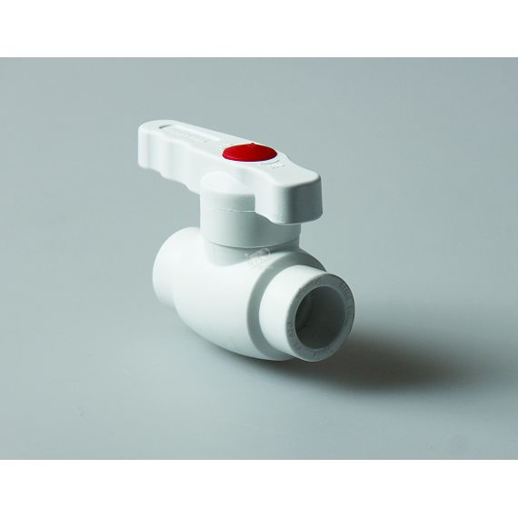 Кран шаровой 40 стандартнопроходной полипропиленовый PPR белый PRO AQUA PA44014